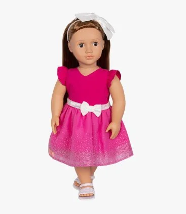 Joanna Doll with Pink Dress & White Bows by Our Generation