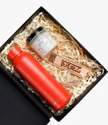 Lady in Red Thermal Bottle and Candle Bundle 