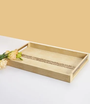 Leather Tray From Joud – Beige