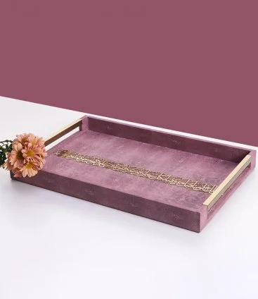 Leather Tray From Joud – Purple