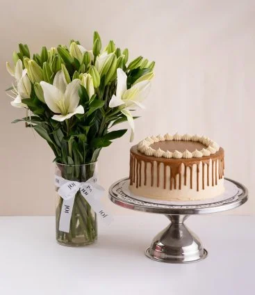 Lotus Cake & Lilies Bundle by Sugar Daddy's Bakery
