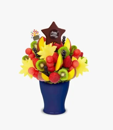 Mango Kiwi Blueberry Daisy with Birthday Pop by Edible Arrangements