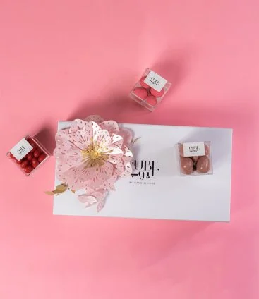 Mini Gift Box with Flower Cube by Candylicious