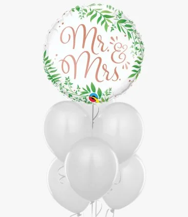 Mr & Mrs Elegant Greenery Balloon Bundle