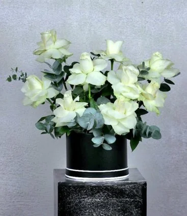 My Destiny White Roses Arrangement by Camelia Flowers
