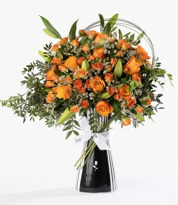 زهور الورد البرتقالية من فوريفر روز
