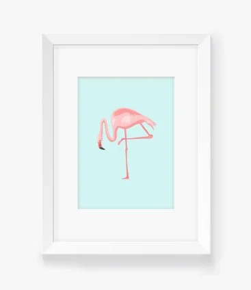 Pink Flamingo Print Art
