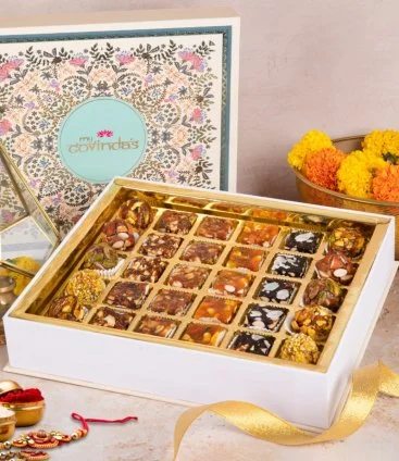 Rakhi Special 30 pcs Premium Healthy Sweets Gift Box 2 by My Govinda's