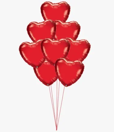 Red Foil Hearts Balloon Bundle