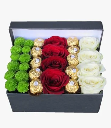 Roses and chocolate box