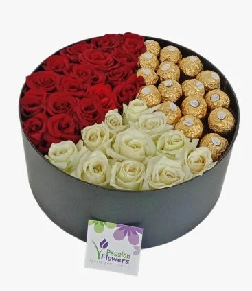 Roses and Ferrero Rocher 3-parts Round Box