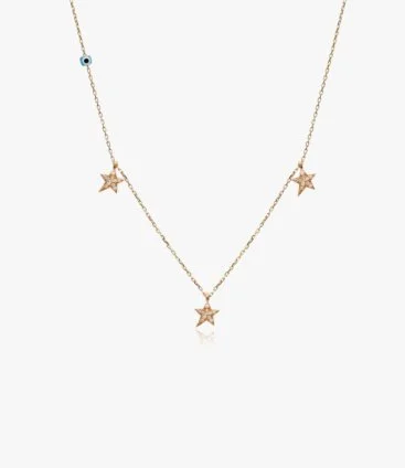 Pure Silver Gold-Plated Star Necklace by NAFEES