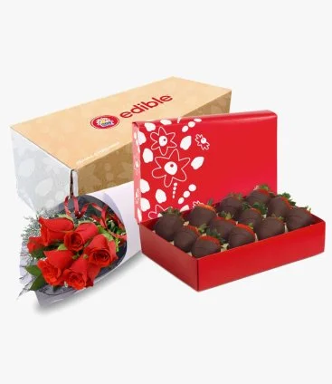 Sweetheart Flowers & Berries Box by Edible Arrangements