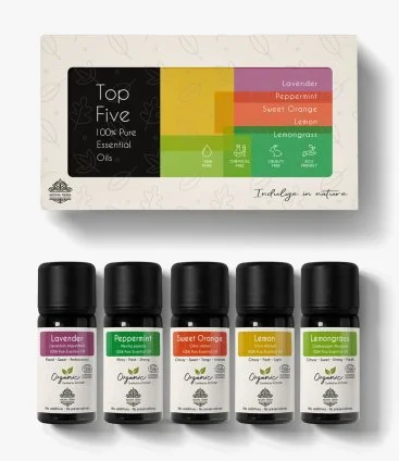 Top 5 Organic Essential Oil Gift Set by Aroma Tierra