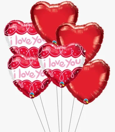 Valentines I Love You  Balloon Bouquet