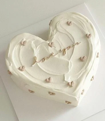 White Heart Shaped Cake