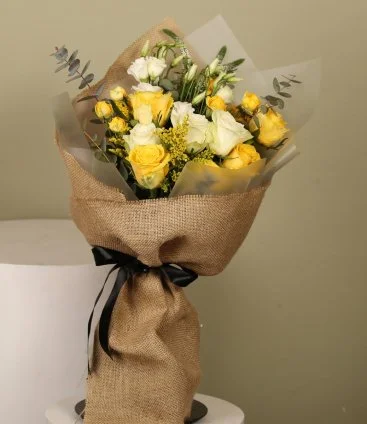Yellow Joury Bouquet and White Ostomy
