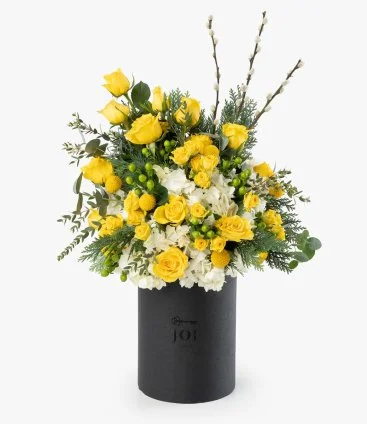صندوق زهور فخامة الاصفر