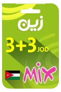 Zain Mix Recharge Card - JOD 3 + 3