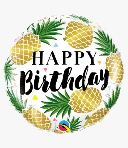 Birthday Golden Pineapple Balloon