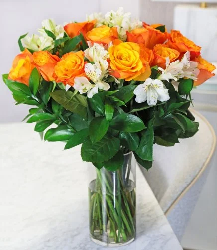 The Sunset Spell Roses Arrangement