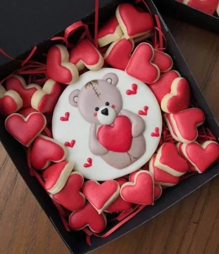 Teddy Bear & Heart Cookies