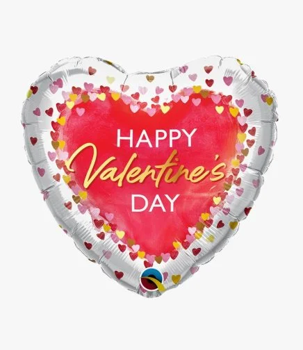 Valentine's Watercolor Hearts Foil Balloon