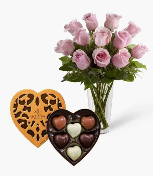 Godiva Chocolate & Roses Gift Bundle