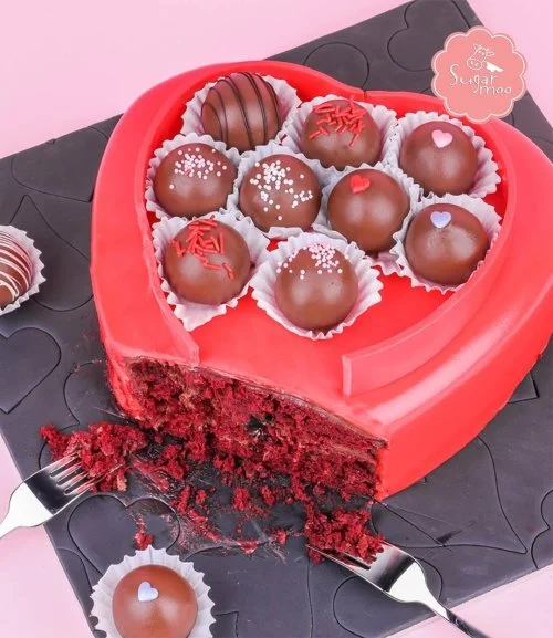 Truffle Box Heart Cake by Sugarmoo 