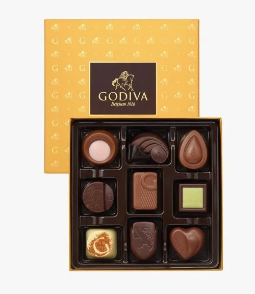 Gold Discovery Box By Godiva (9 pieces) 