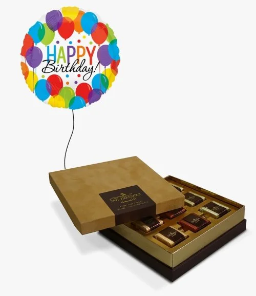 Happy Birthday Balloon & Pralines Gift Box by Al Nassma 