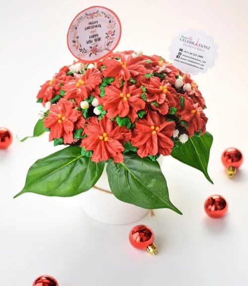 Christmas Flower Bouquet of 15 Mini Cupcakes by Sweet Celebrationz 