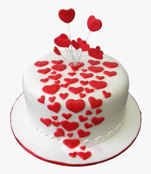 Dropping Hearts Valentine's Cake by Sugar Sprinkles 