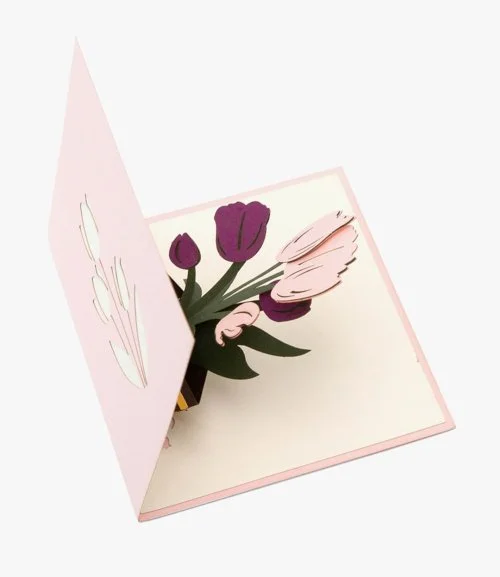 Tulips 3D Pop up Abra Card 