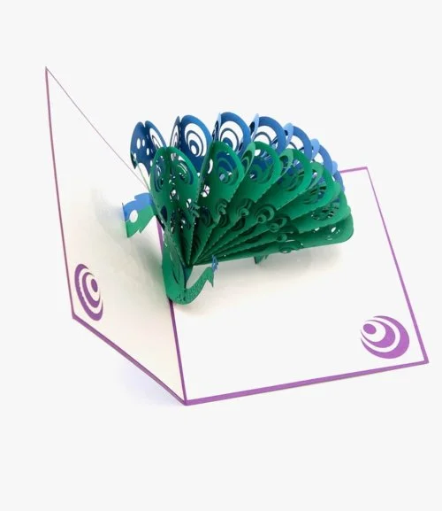 Peacock 3D Pop up Abra Cards