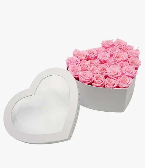Pink Roses Heart-shaped Box