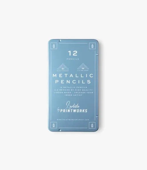 12 Metallic Color Pencils by Printworks