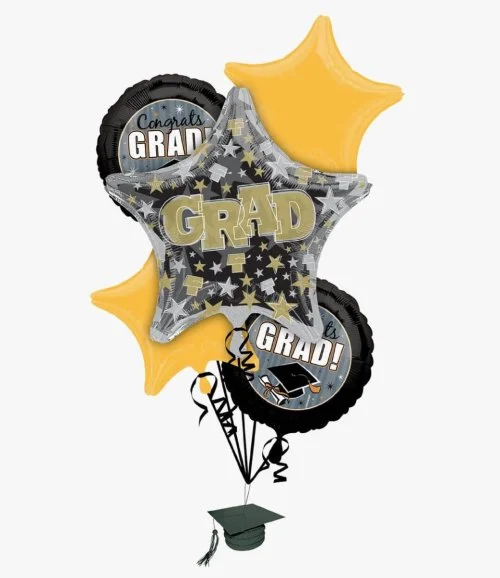 5 Congrats Grad Stars Helium Balloons