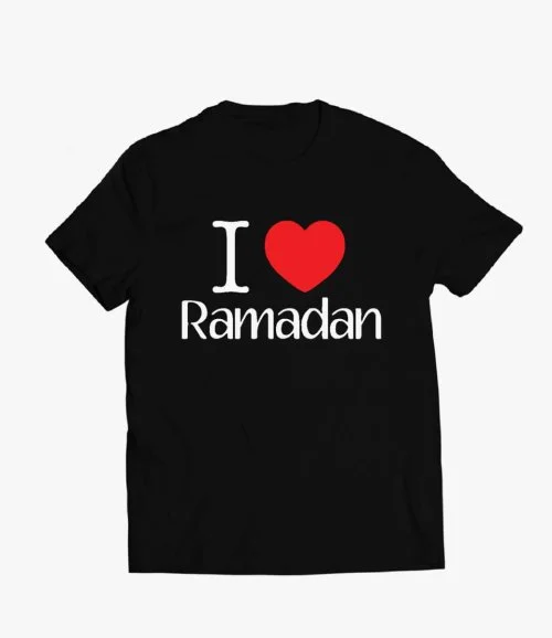 تي شيرت أسود عليه كتابة أنا أحب رمضان