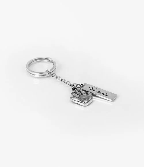Customized 2D Silver Keychain by First Impression Artwork