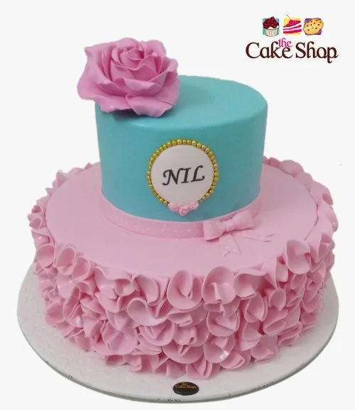 Pink & Blue 3D Birthday Cake