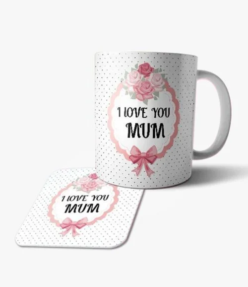 I Love You Mum Mug & Coaster