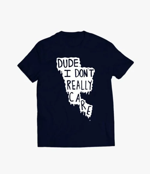 Men's Black Printed T-shirt with Writing Don't Really Care