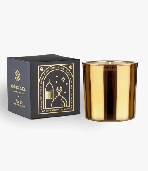 Divinity Gold Candle By Wallace & Co - 300ml Oudh & Musk