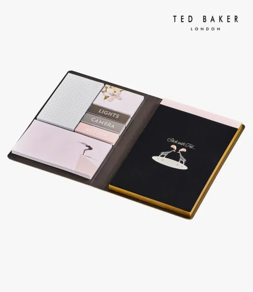A5 Notebook with Sticky Notes Opal Black by Ted Baker