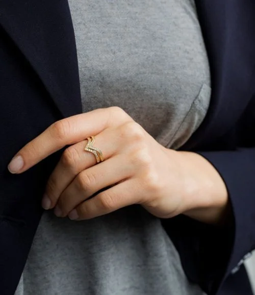 Gold-plated Ring With Genuine Zirconium