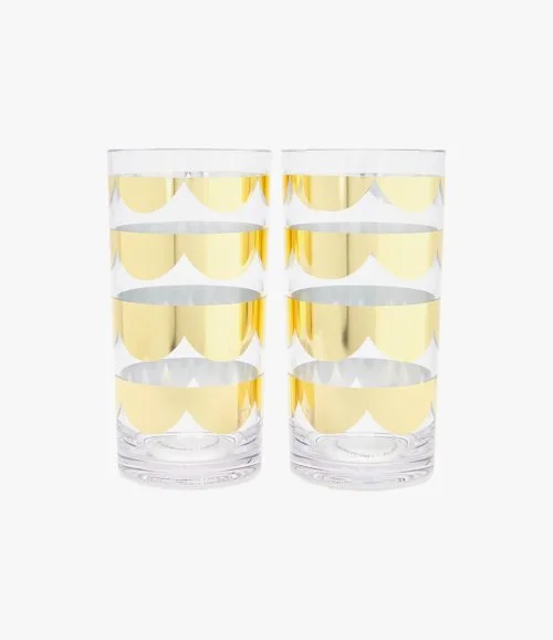 Acrylic Gold Scallop Highball Set by Kate Spade New York