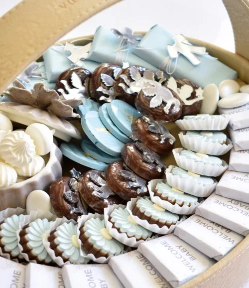 Baby Boy Chocolate Basket By Victorian
