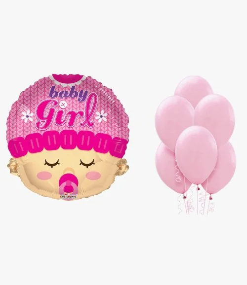 Baby Girl Head Balloon Bundle