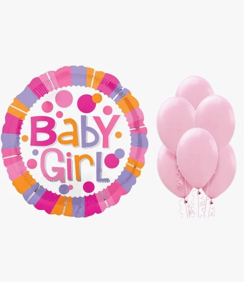 Baby Girl Polka Dots Balloon Bundle